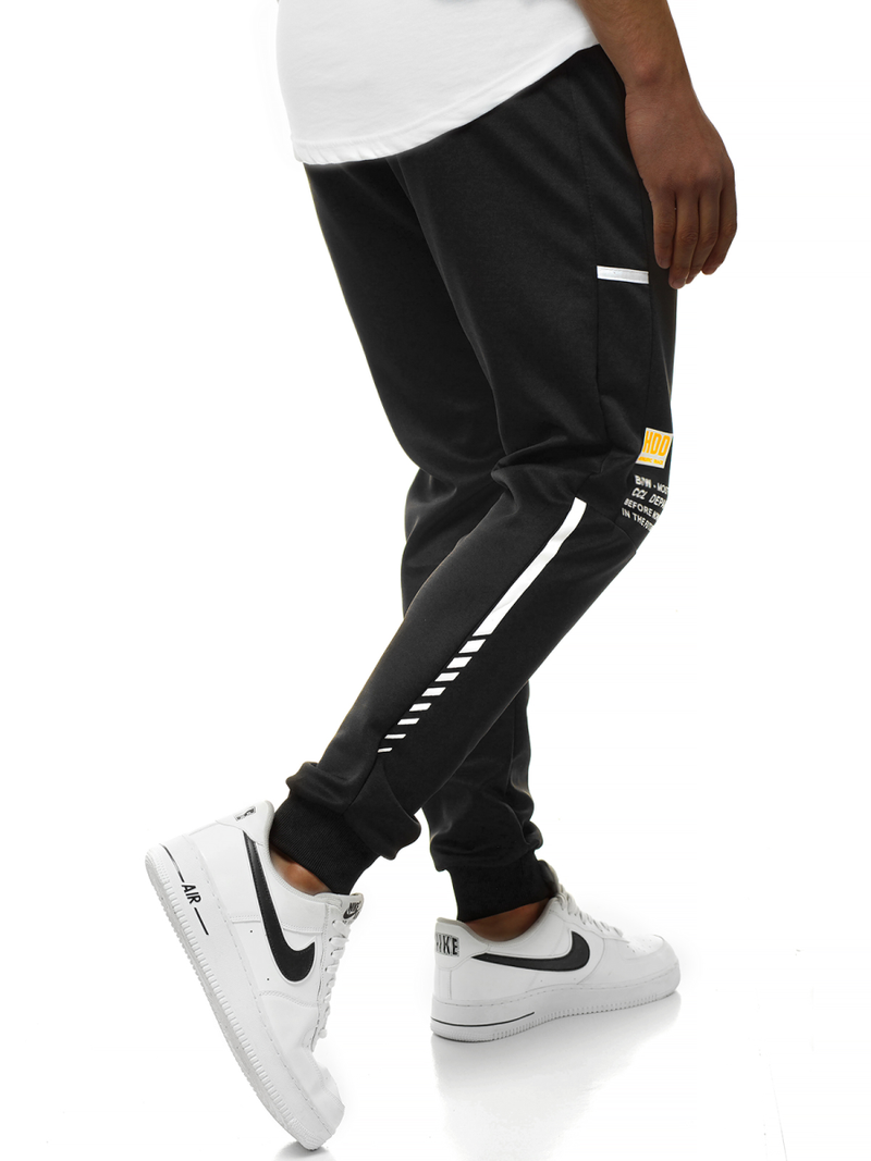 Spodnie dresowe męskie czarne js/am88