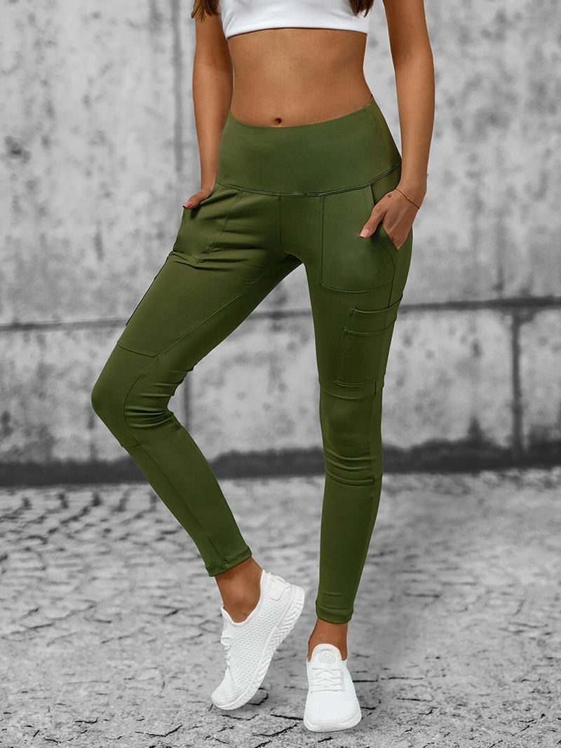 Legginsy damskie khaki OZONEE O/YY9259