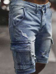 Spodenki męskie jeansowe jasnoniebieskie OZONEE NB/MP0039BCZ