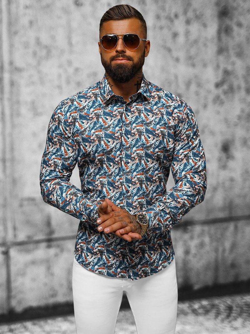 Чоловіча сорочка кольорова OZONEE O/2822Z