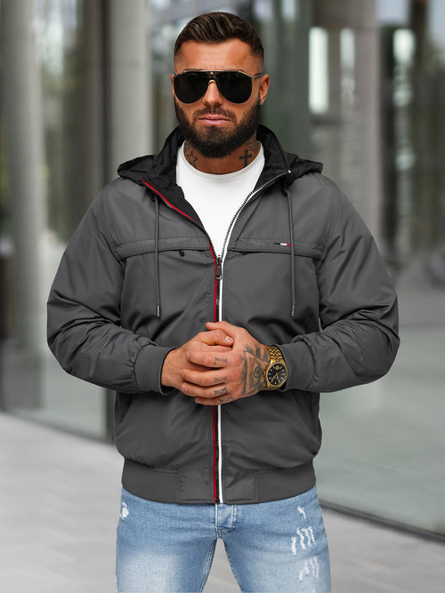 Kurtka męska dwustronna szara OZONEE JS/16M9207/92