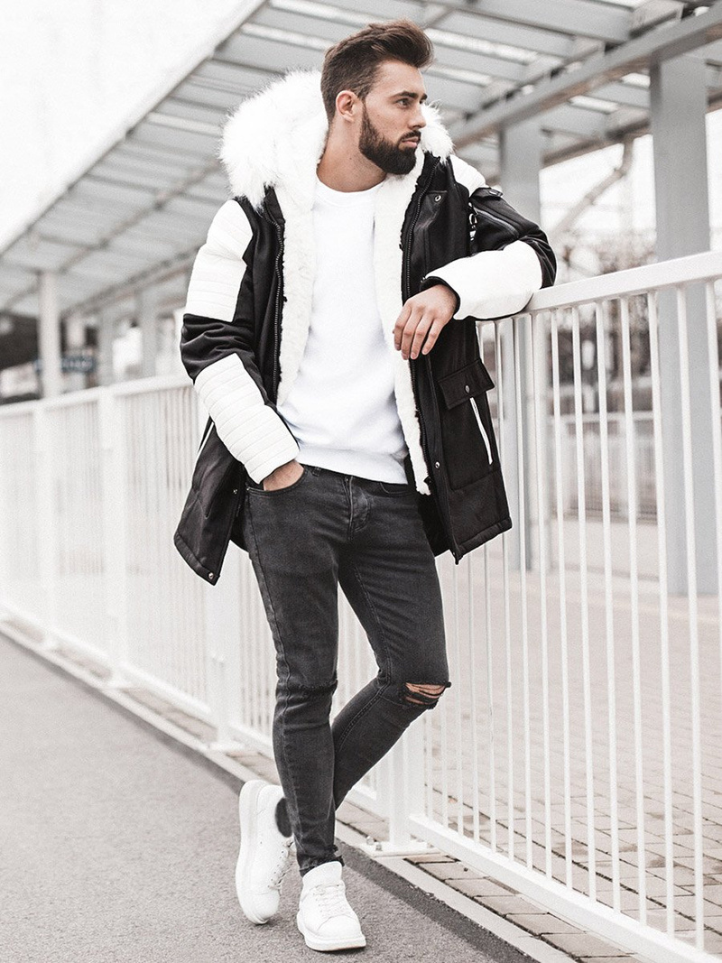 Куртка зимова чоловіча Чорно-Бiла OZONEE O/5832Z