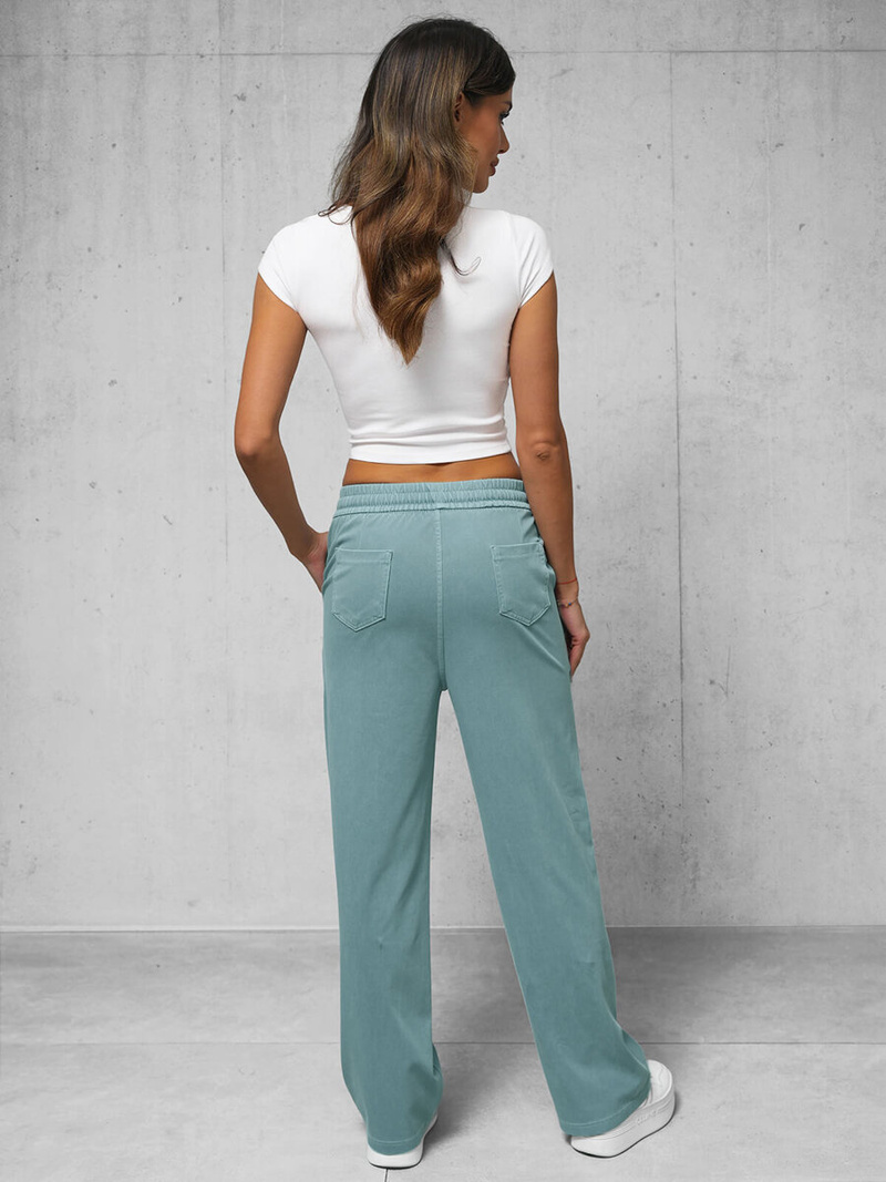 Spodnie jeansowe damskie wide leg niebieskie OZONEE O/330097