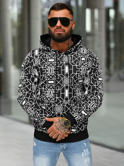 Bluza z kapturem męska czarna OZONEE JS/8B1236/3