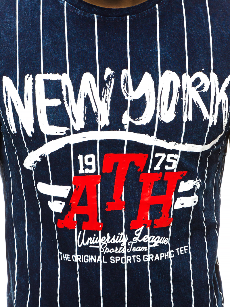 T-Shirt męski granatowy OZONEE HFM/017Z