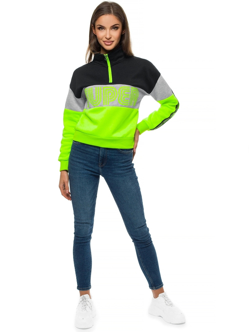 Bluza damska czarno-zielona OZONEE JS/B26019