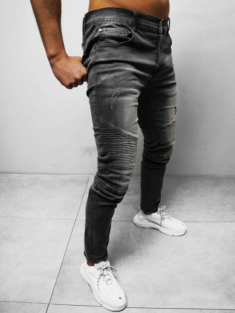 Spodnie jeansowe męskie grafitowe OZONEE NB/MP0028G