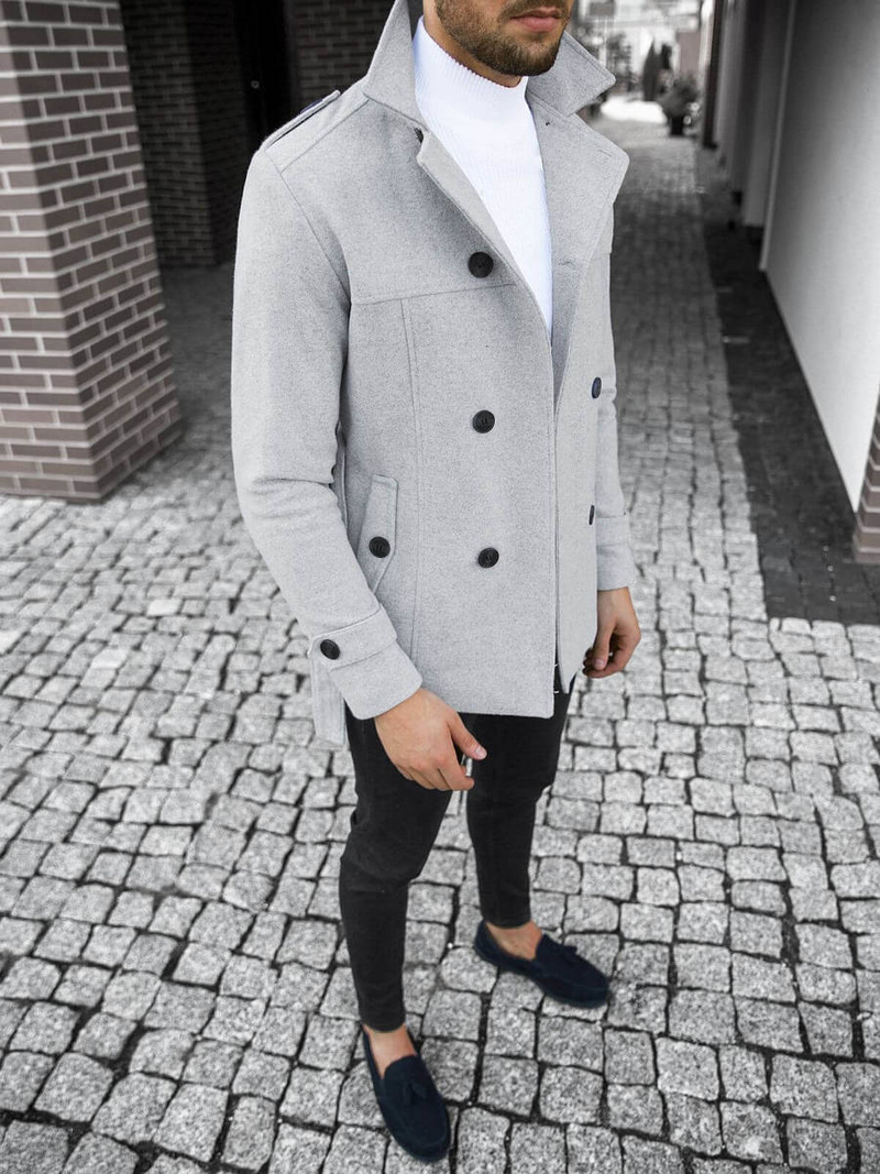 Пальто чоловіче Яскраво-Сiрий OZONEE O/5627