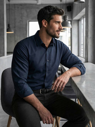 Cорочка чоловіча tемно-cиня OZONEE V/V188Z