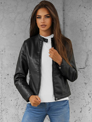 Жіноча шкіряна куртка Чорна OZONEE JS/11Z8008Z
