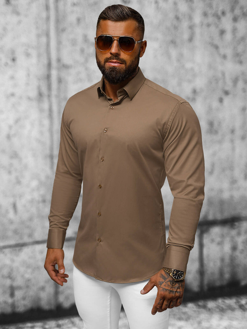 Cорочка чоловіча Коричнева OZONEE O/V58