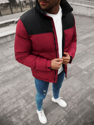 Kurtka zimowa męska pikowana bordowa OZONEE JB/JP1187/3Z