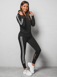 Komplet sportowy dwuczęściowy damski czarny OZONEE JS/HD070/1Z