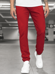 Spodnie męskie chino joggery bordowe OZONEE JB/JP1145/3