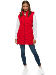 Стьобаний жіночий жилет червоний OZONEE N/6805/3