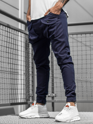Spodnie męskie chino joggery granatowe OZONEE G/11144
