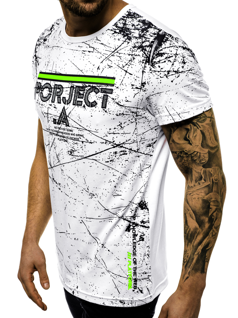 T-Shirt męski biały OZONEE JS/SS10917