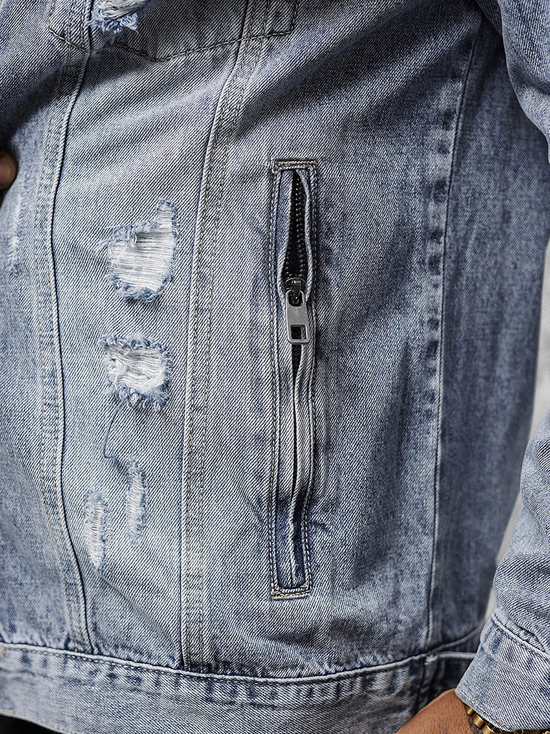 Чоловіча джинсова куртка Синя OZONEE NB/MJ534B