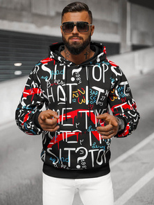 Bluza z kapturem męska czarna OZONEE JS/8B1233/3