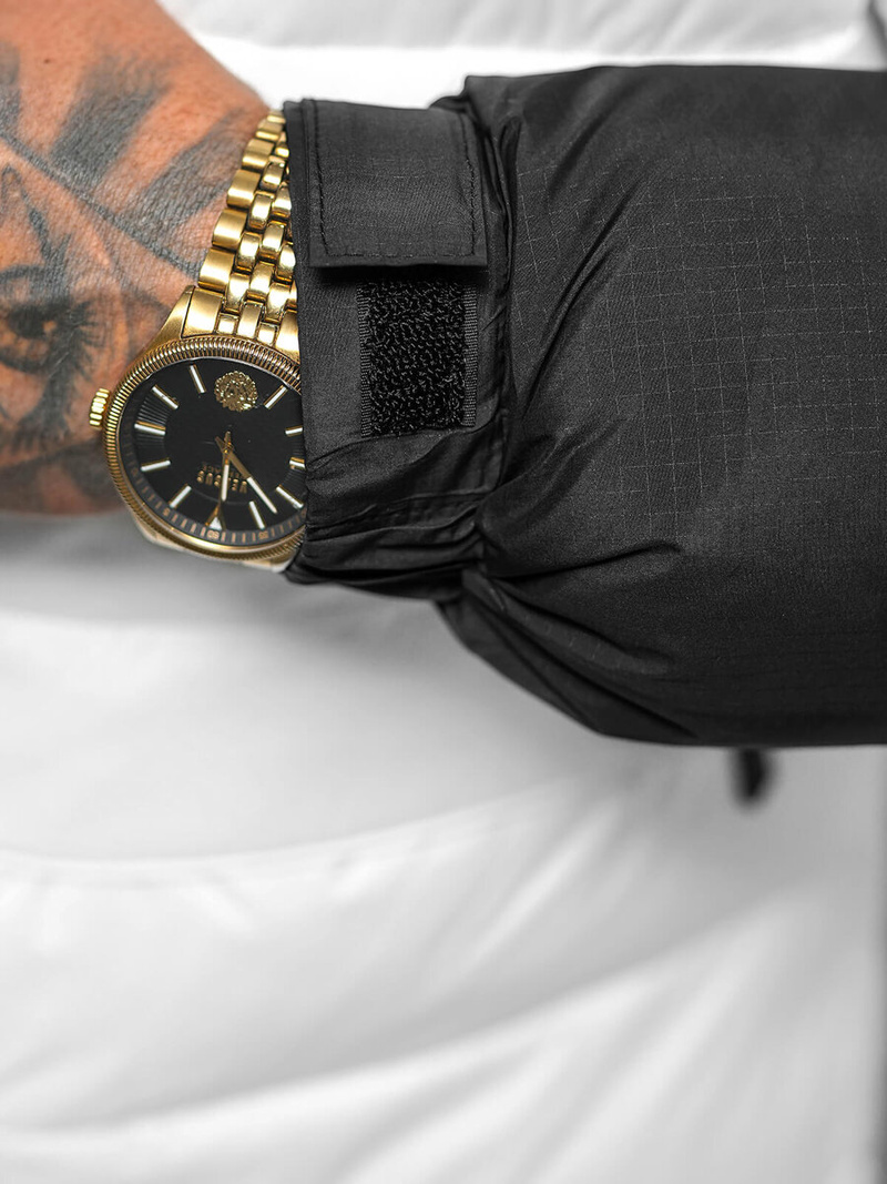 Kurtka zimowa męska pikowana biało-czarna OZONEE JS/31M5008