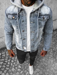 Kurtka męska jeansowa jasno-niebieska OZONEE NB/MJ505BCZ