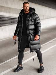 Kurtka zimowa męska długa czarna OZONEE O/M3205Z