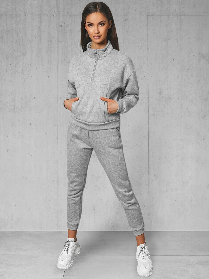 Жіночий спортивний костюм з двох частин Сiрий OZONEE JS/8C70/2
