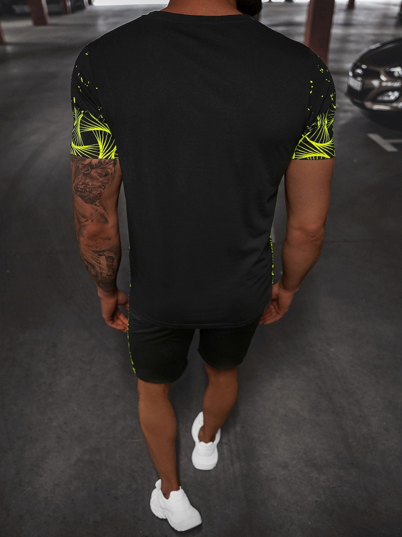 Komplet dresowy męski czarno-zielony OZONEE O/HM751