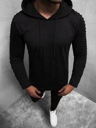 Longsleeve z kapturem męski czarny OZONEE MECH/2148TZ