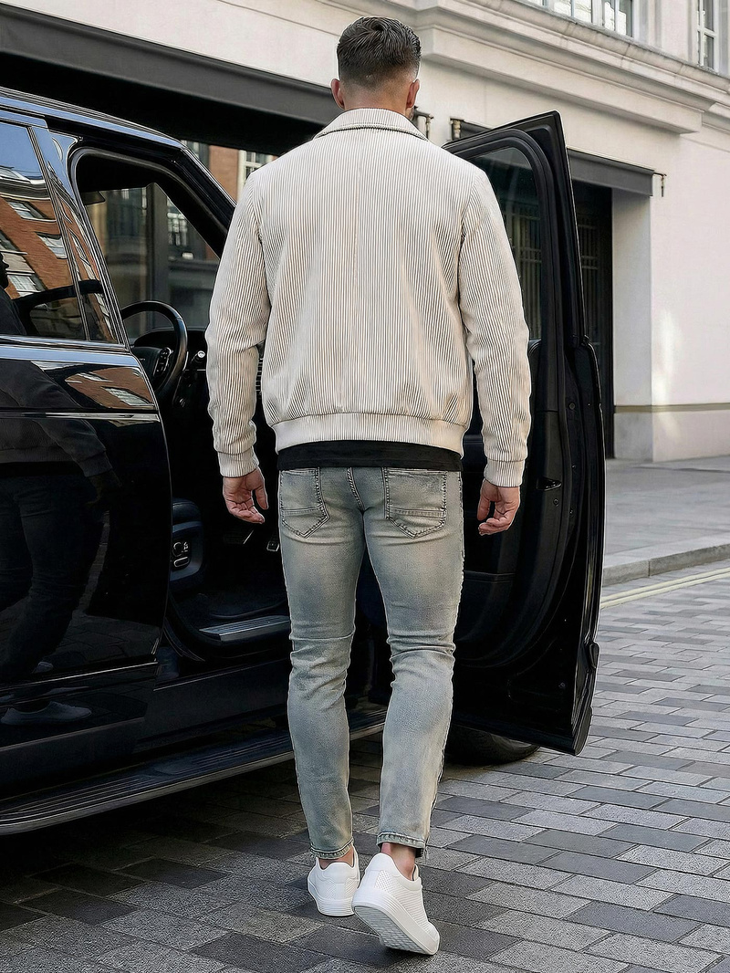 Spodnie jeansowe męskie slim fit niebieskie OZONEE O/EM8886Z