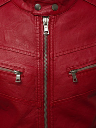 Kurtka skórzana męska bordowa OZONEE YD/BF59359Z