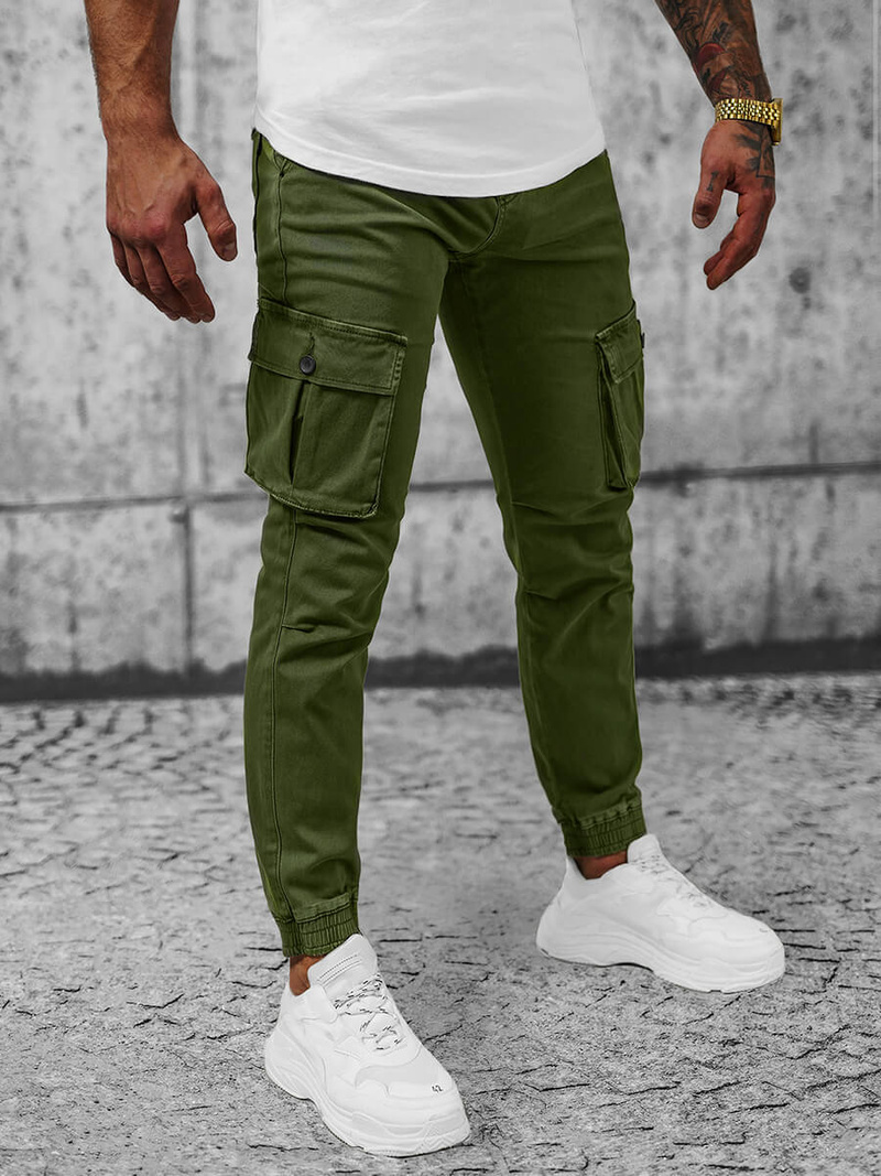 Spodnie męskie joggery zielone OZONEE NB/MP0165MV