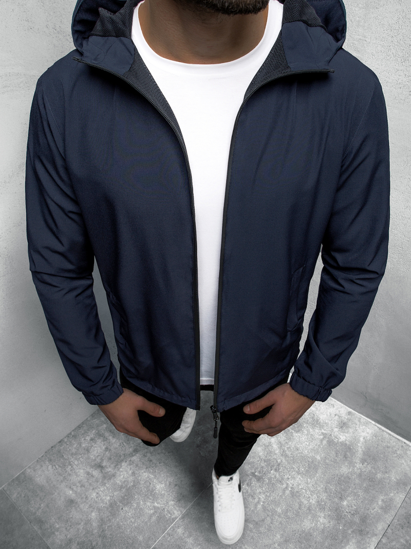 Kurtka przejściowa męska z kapturem granatowa OZONEE JS/HH035/4