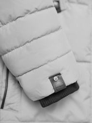 Kurtka zimowa damska długa pikowana szara OZONEE O/W377Z