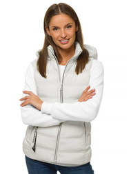 Стьобаний жіночий жилет Кремова OZONEE N/6812/7