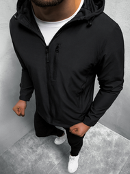 Kurtka przejściowa męska z kapturem czarna OZONEE JS/HM142/1