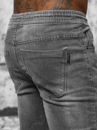 Spodnie jeansowe joggery męskie grafitowe OZONEE NB/MP0275GC