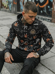 Bluza z kapturem męska czarna OZONEE O/B266Z