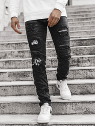 Spodnie męskie jeans czarne OZONEE V/19401