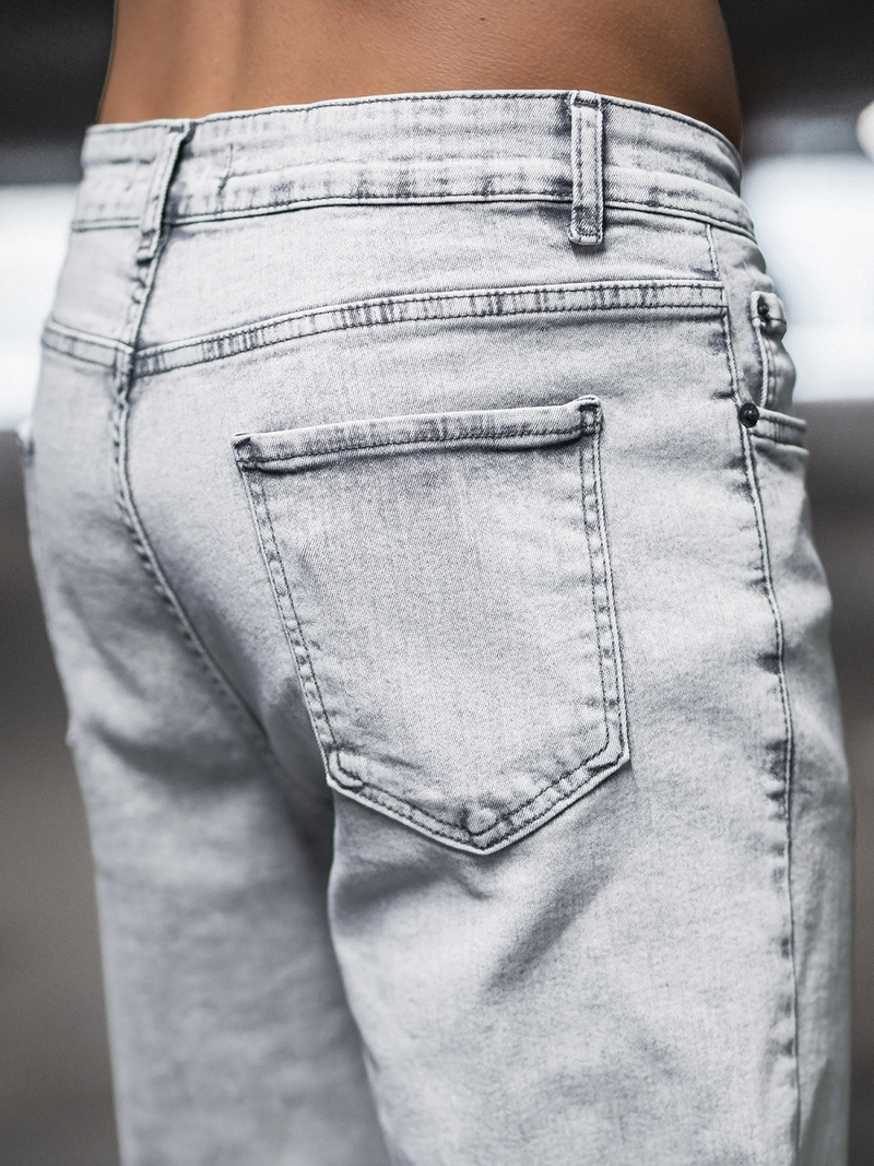 Spodnie jeansowe joggery męskie szare OZONEE DP/780Z