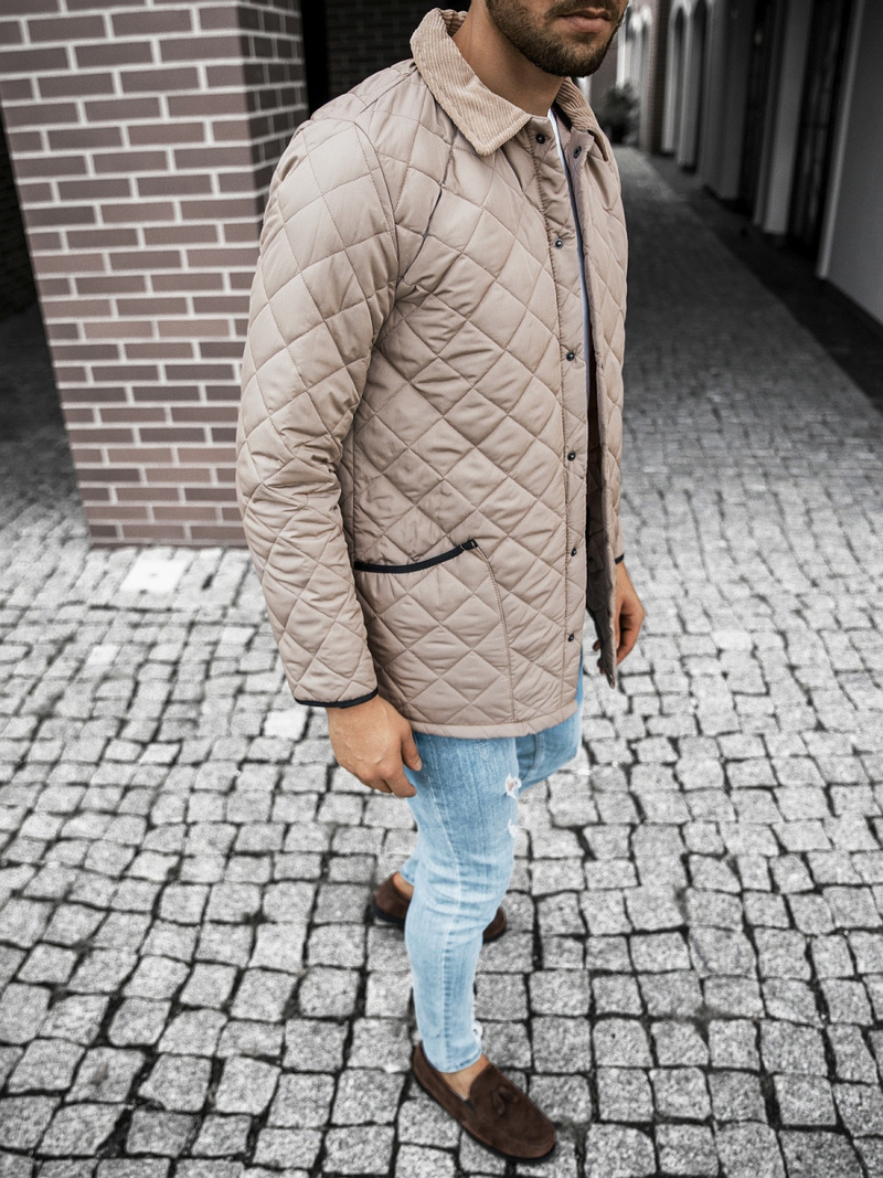 Kurtka przejściowa męska beżowa OZONEE O/5619