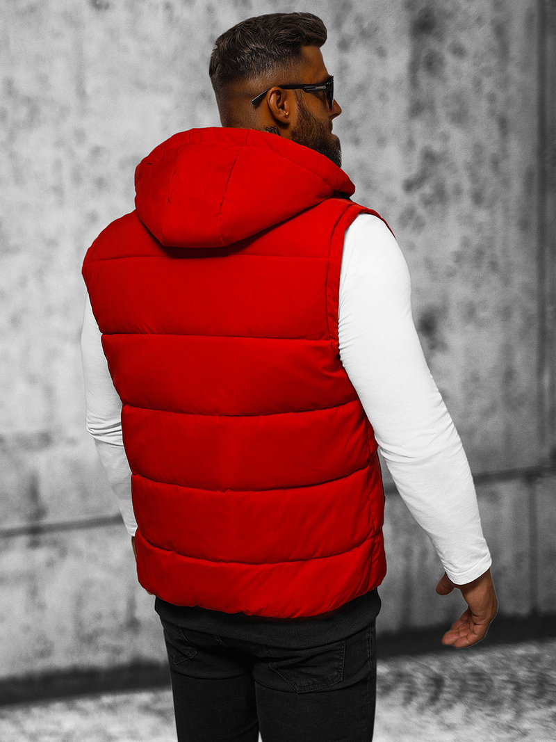 Kamizelka męska z kapturem czerwona OZONEE JS/84M3028/275