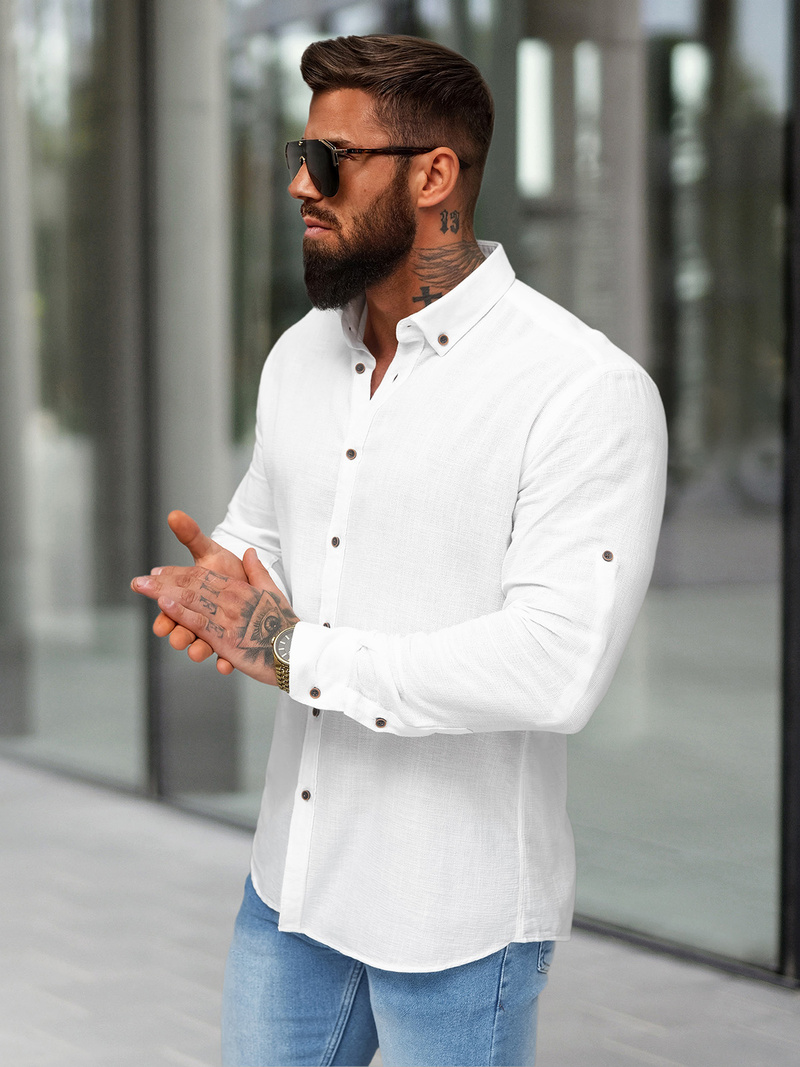 Класична сорочка чоловіча Бiла OZONEE O/V143