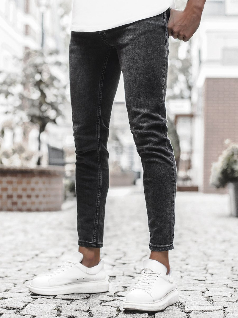 Spodnie męskie jeans czarne OZONEE O/4371/2