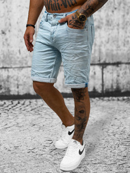 Spodenki męskie jeansowe jasno-niebieskie OZONEE O/19200