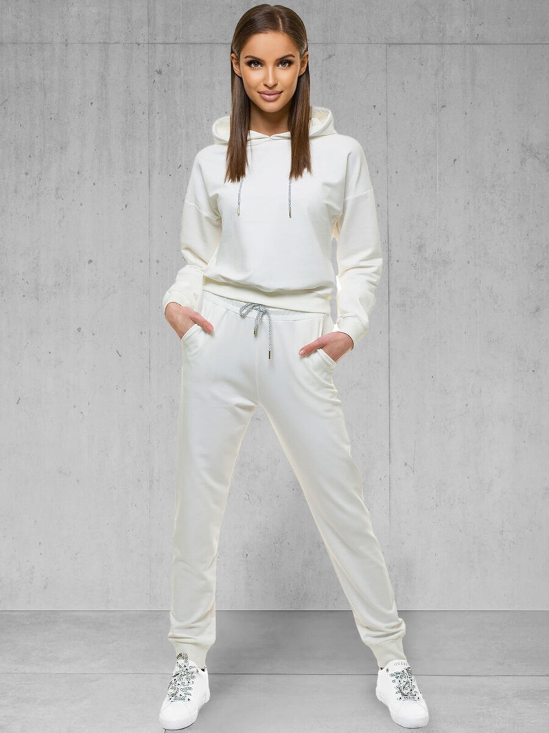 Komplet dresowy dwuczęściowy ecru OZONEE O/12109