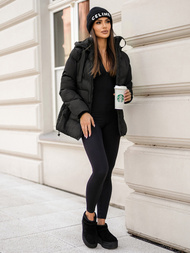 Kurtka zimowa damska pikowana czarna OZONEE JS/5M3251/392Z