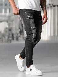 Spodnie jeansowe męskie slim fit czarne OZONEE NB/MP0075NZ