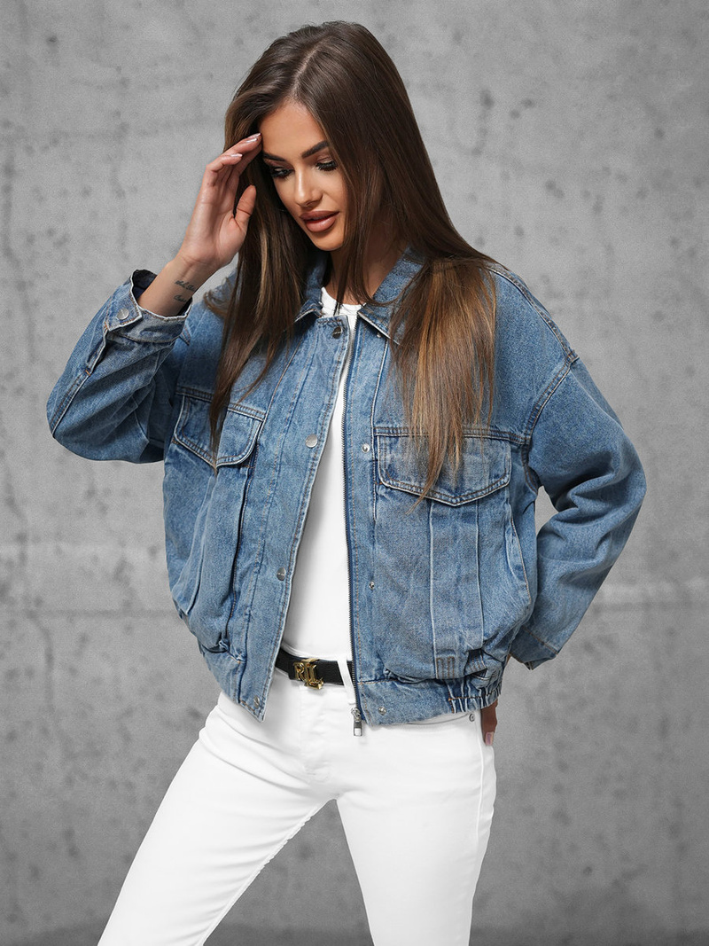 Kurtka damska jeansowa niebieska OZONEE O/Z02