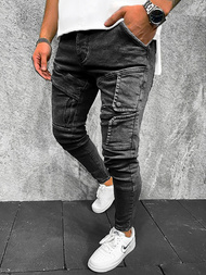 Spodnie jeansowe męskie czarne OZONEE O/B6573